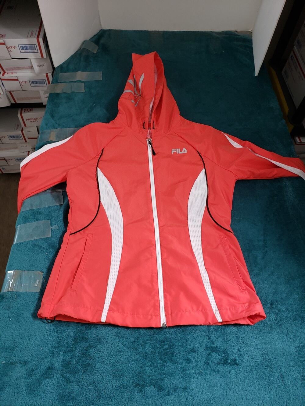 Fila Jacket Size Extra Small Women Orange Long Sleeves Lightweight Sport Ladies